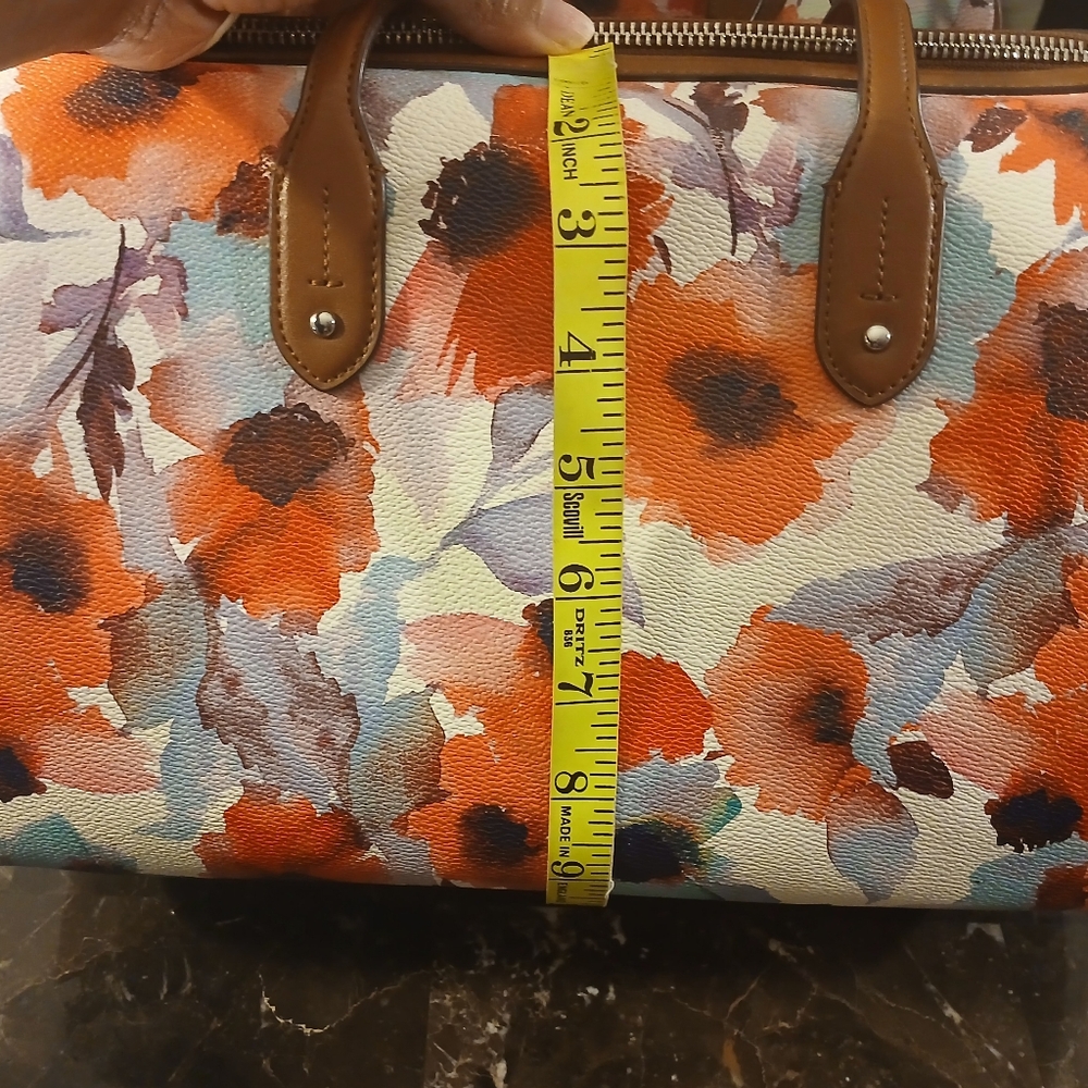 Lauren Ralph Lauren Red and Blue Floral Satchel - Picture 11 of 16